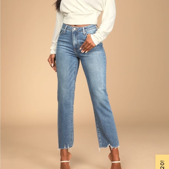 Roaming Wild Medium Wash High-Waisted Straight-Leg Jeans - Picture 1 of 3
